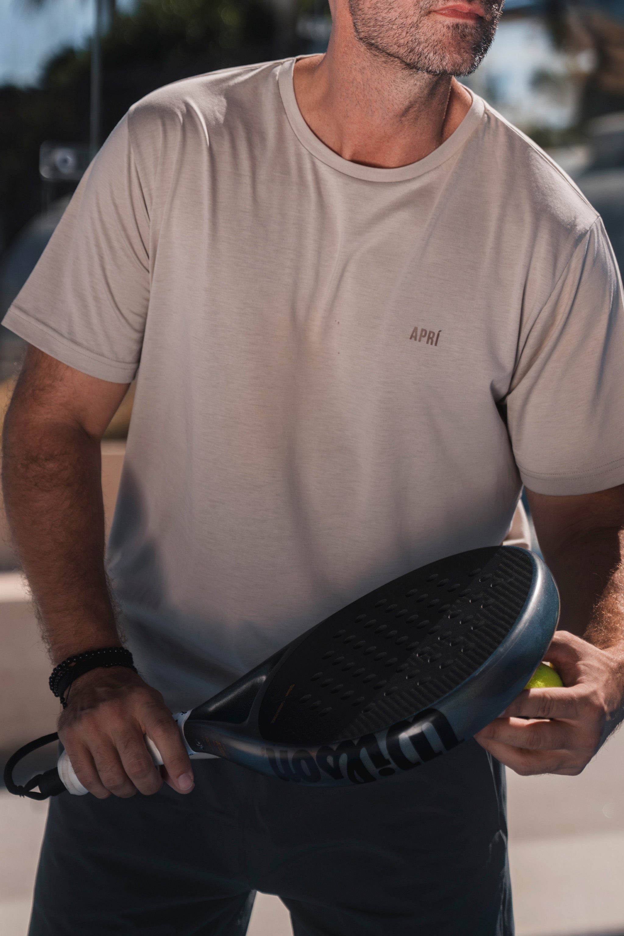 Odor-free workout clothes laid out, lyocell t-shirt and performance shorts