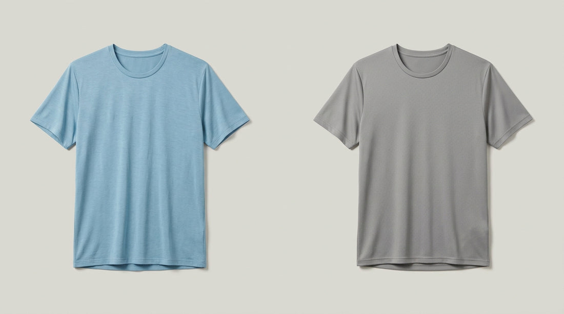 APRÍ vs Vuori sportswear comparison — lyocell versus synthetic fabric training tops