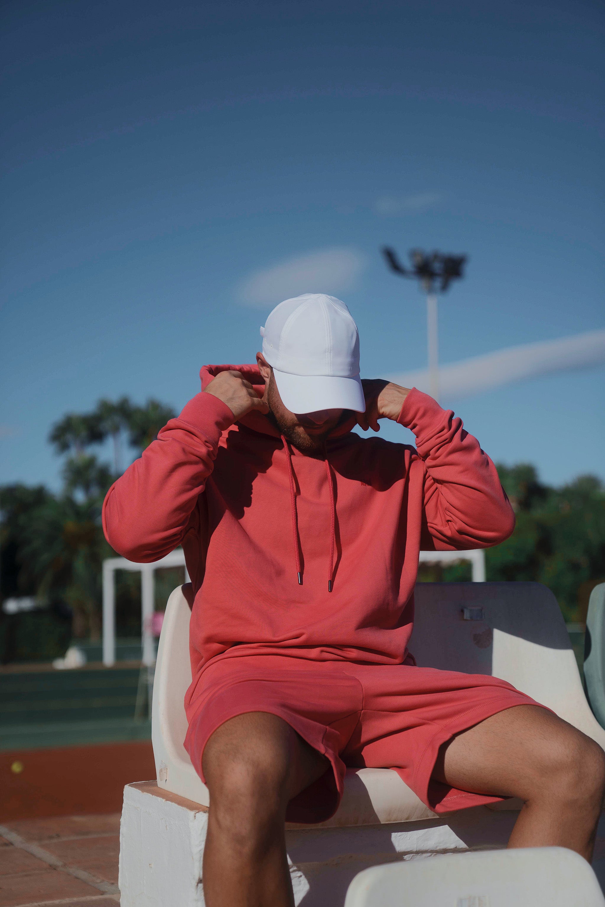 apri sportswear men's hoodie shorts nantucket red 