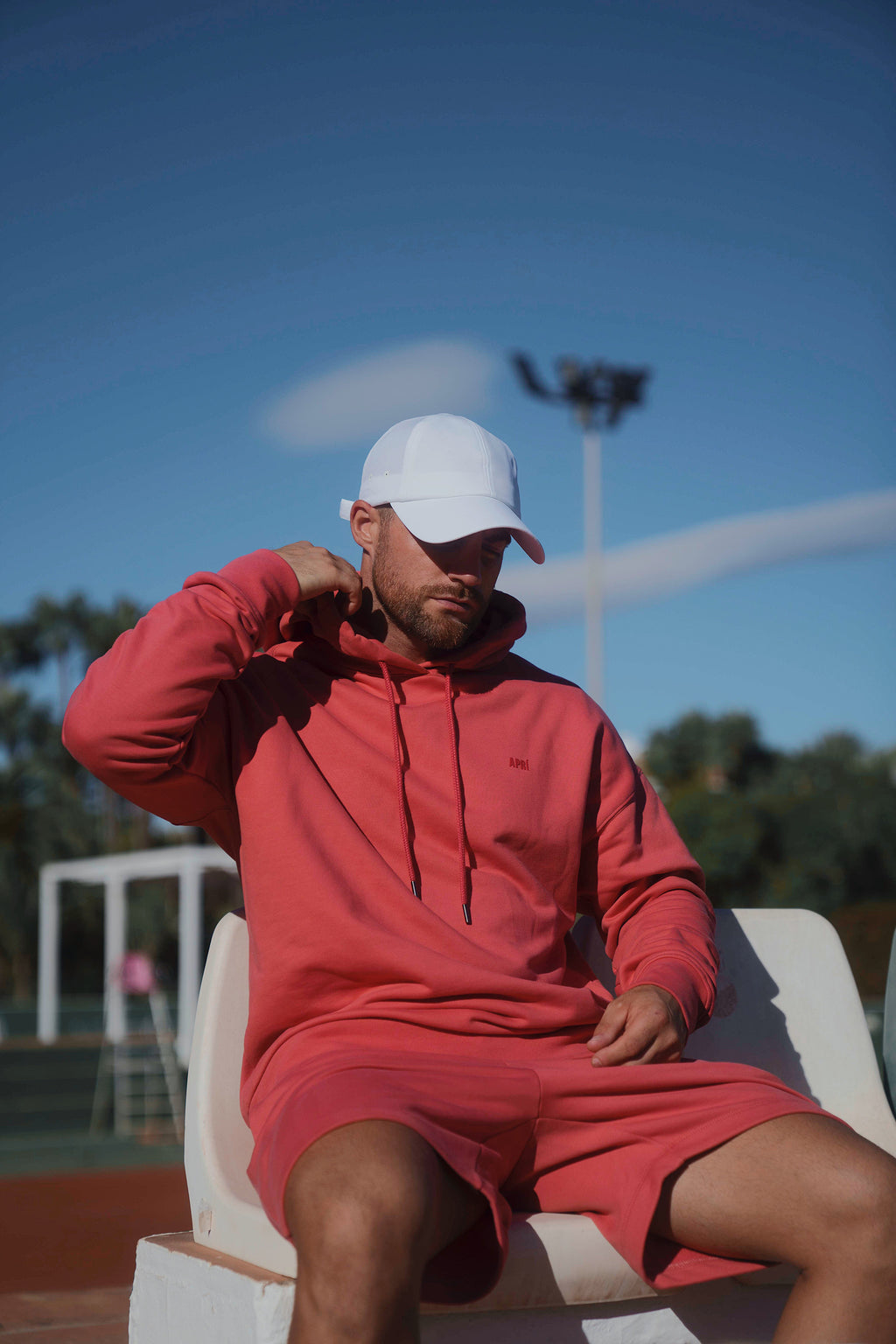 aprishield nantucket red men's hoodie sweat shorts