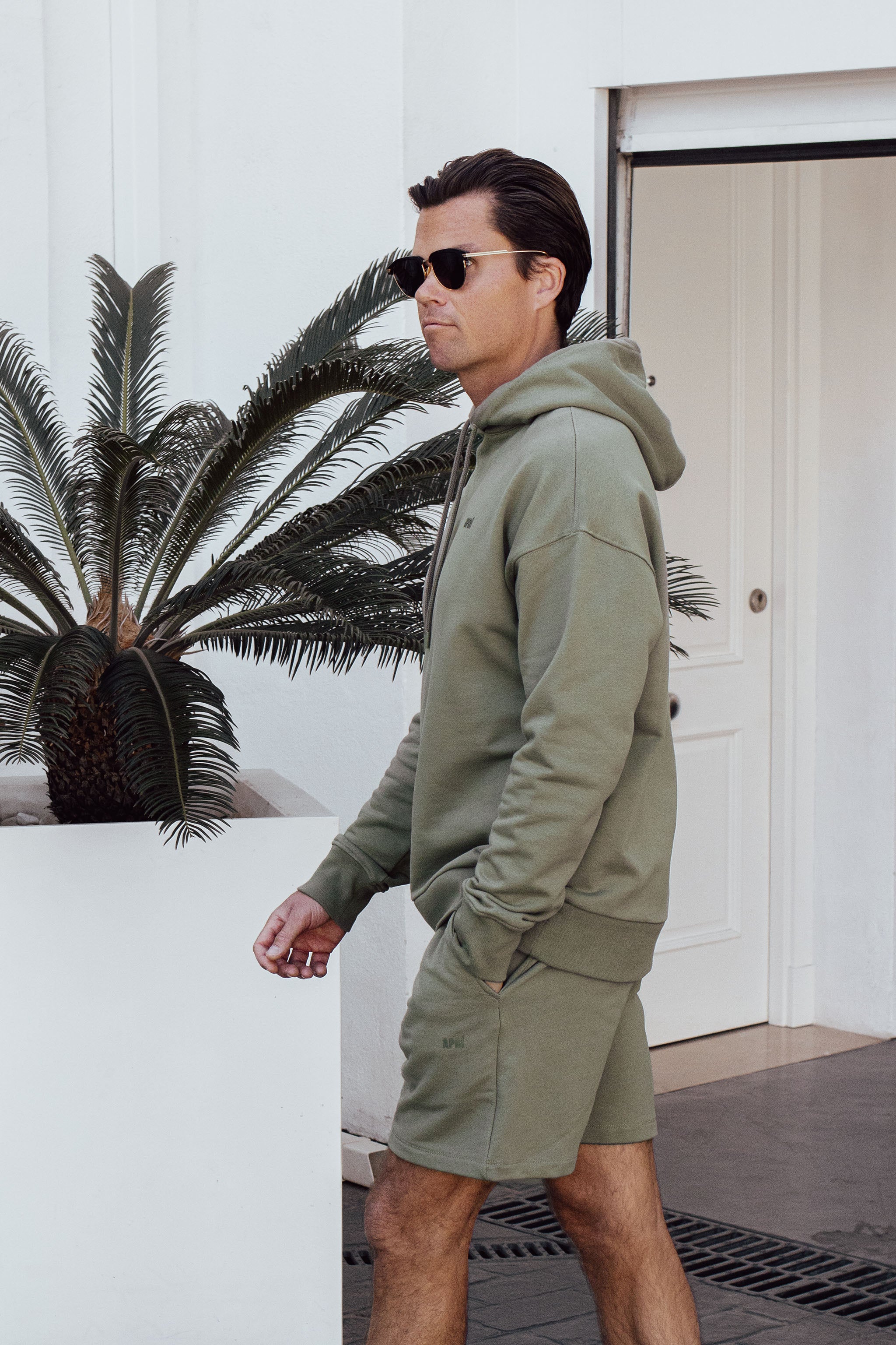 Men's Hoodie Ocean Green Sweat shorts