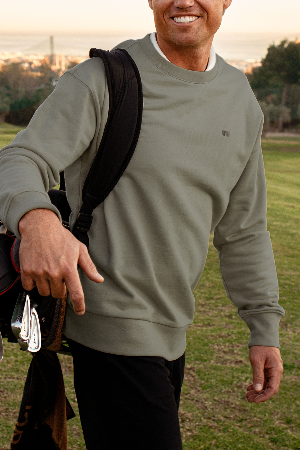 aprishield men ocean green crew neck sweatshirt