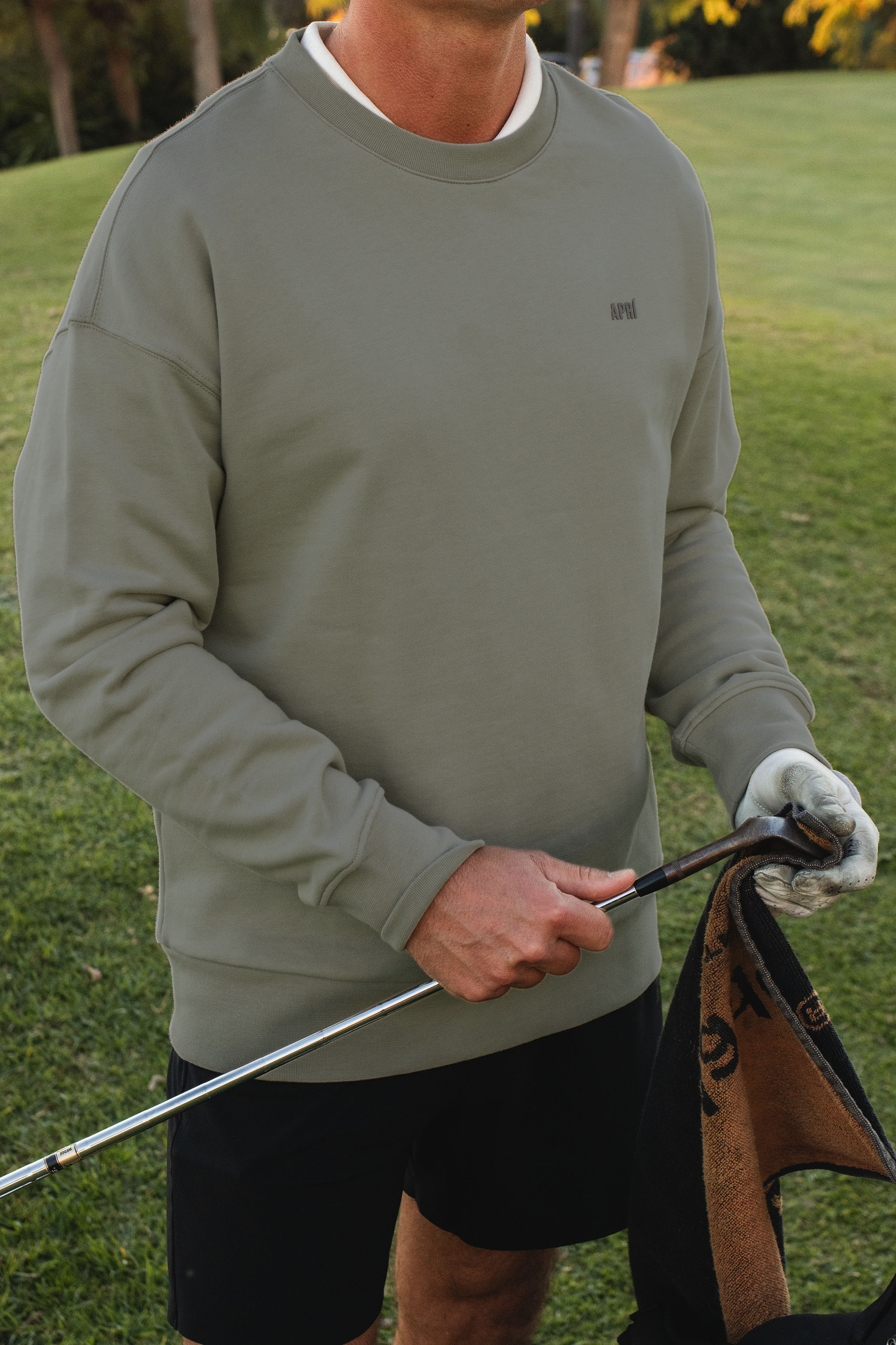 Men's Ocean green golf crew neck sweatshirt