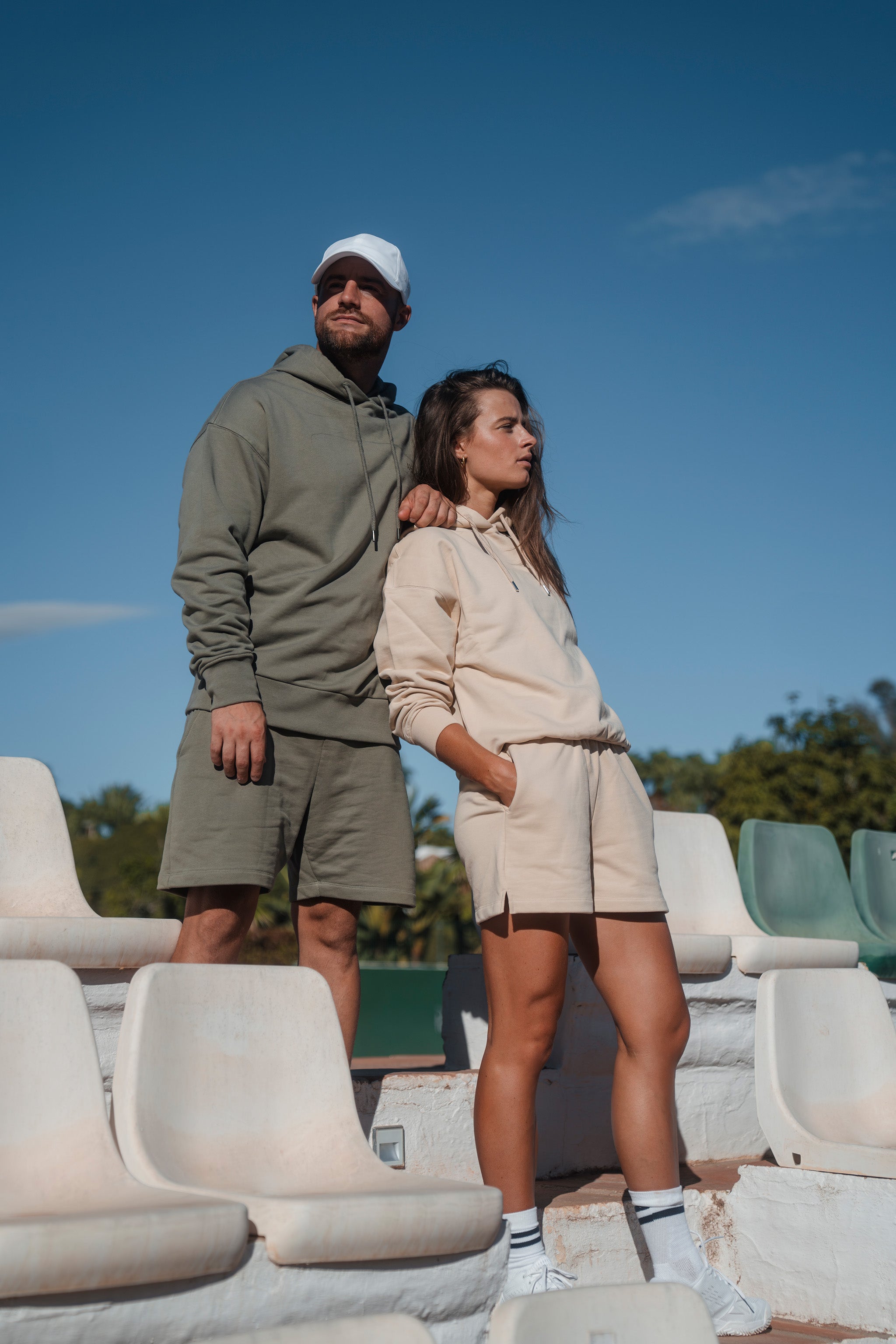 apríshield ocean green chai latte hoodie couple