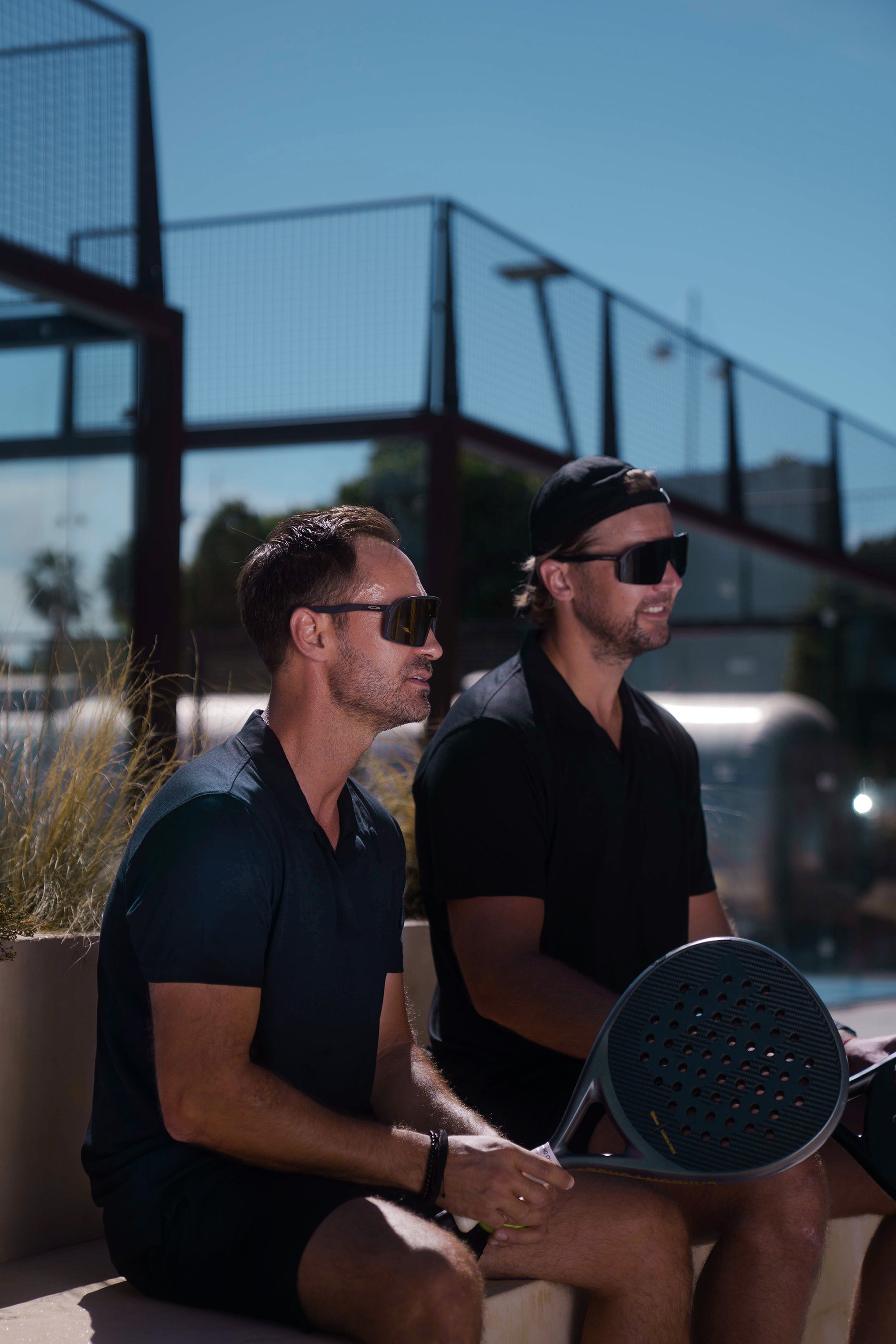 Lyocell poloshirt black ocean blue