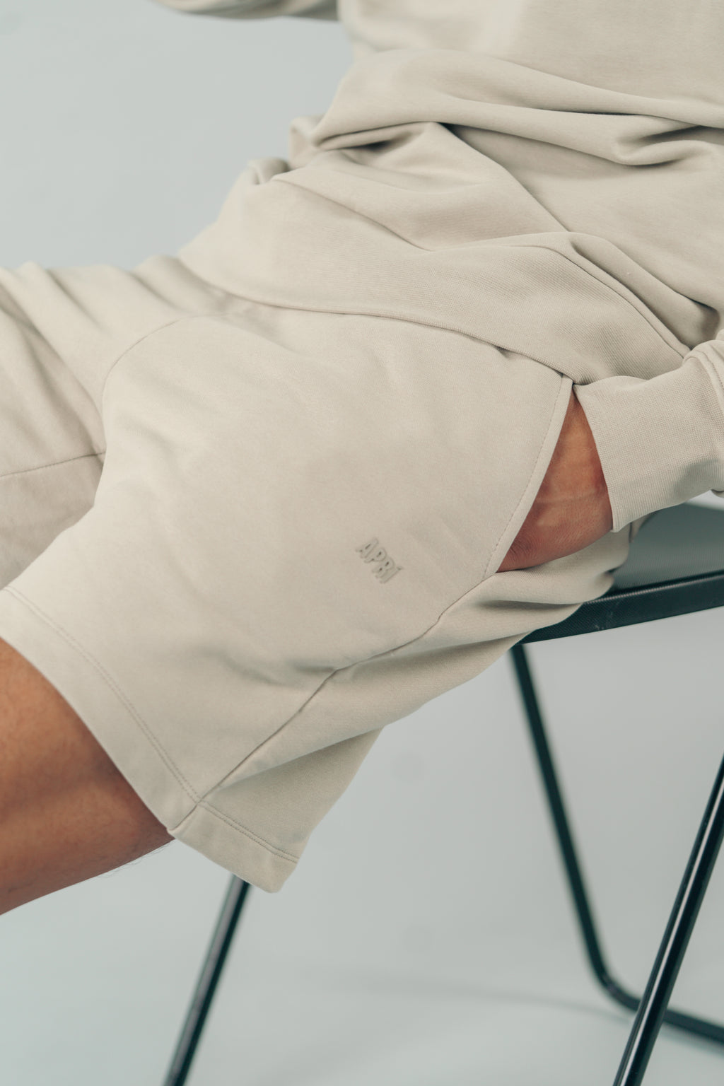 apri sportswear men's sweat shorts putty